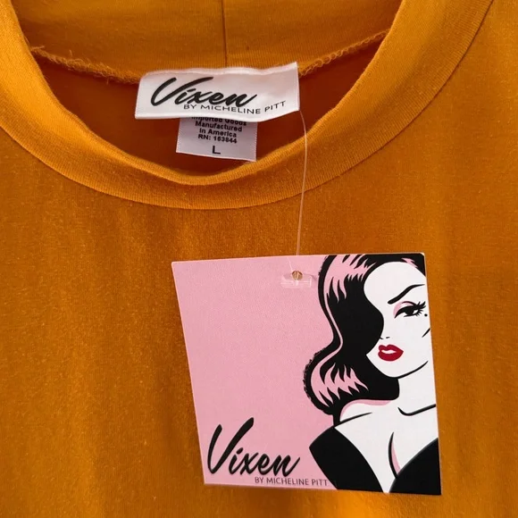 Vixen by Micheline Pitt Mustard Bad Girl Top - Picture 3 of 5